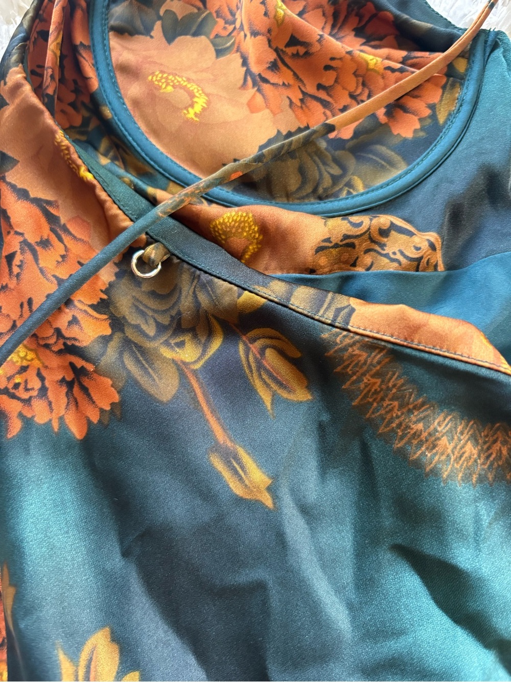 12th Tribe Alexandria Teal Floral Slip Dress Size L NWOT - Picture 11 of 11